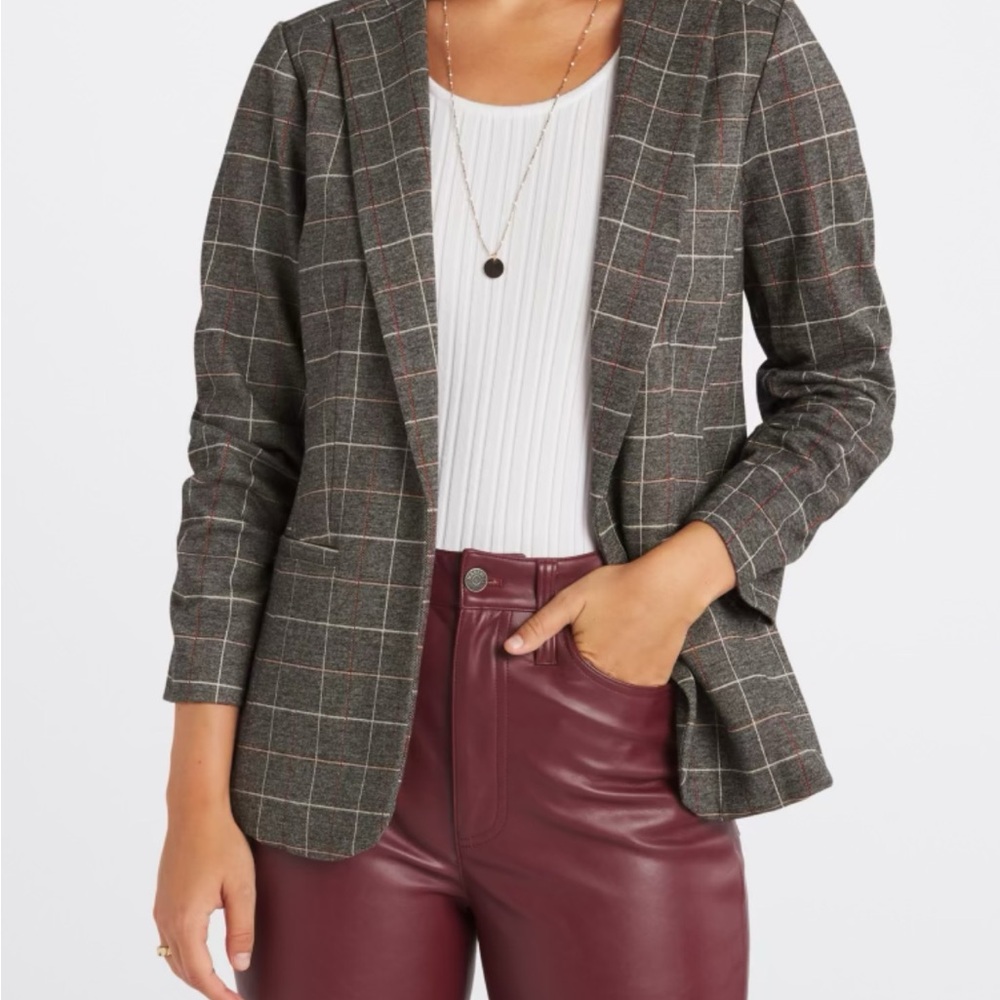 Stitch Fix - Skies Are Blue, Plaid Gray Women's Blazer M